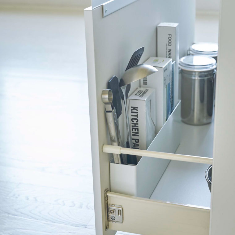 シンク下仕切り付きワイドラック タワー 山崎実業 tower ホワイト/ブラック 4924 4925 タワーシリーズ