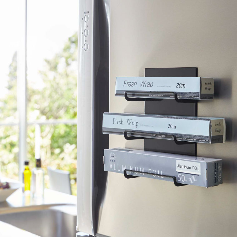 マグネットラップホルダー ３段 タワー 山崎実業 tower ホワイト/ブラック 4939 4940 タワーシリーズ