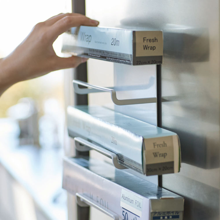 マグネットラップホルダー ３段 タワー 山崎実業 tower ホワイト/ブラック 4939 4940 タワーシリーズ