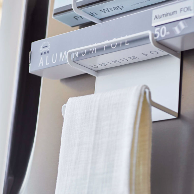 マグネットラップホルダー ３段 タワー 山崎実業 tower ホワイト/ブラック 4939 4940 タワーシリーズ