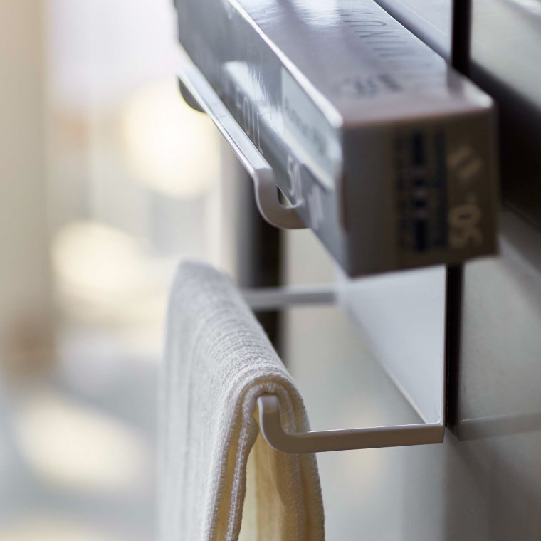 マグネットラップホルダー ３段 タワー 山崎実業 tower ホワイト/ブラック 4939 4940 タワーシリーズ