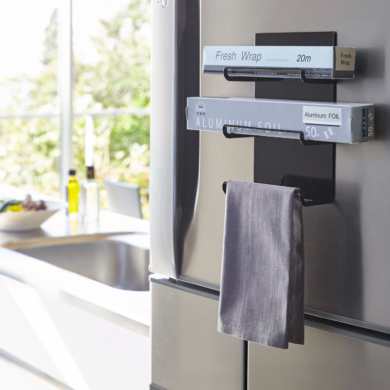 マグネットラップホルダー ３段 タワー 山崎実業 tower ホワイト/ブラック 4939 4940 タワーシリーズ