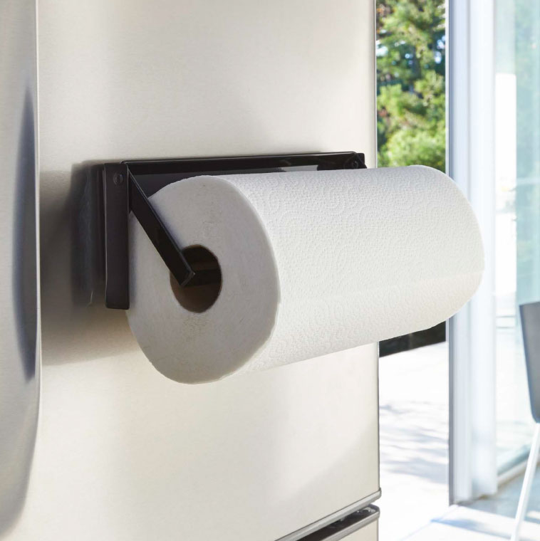 片手でカットマグネットキッチンペーパーホルダー タワー 山崎実業 tower キッチンペーパーホルダー ホワイト/ブラック 4941 4942 タワーシリーズ