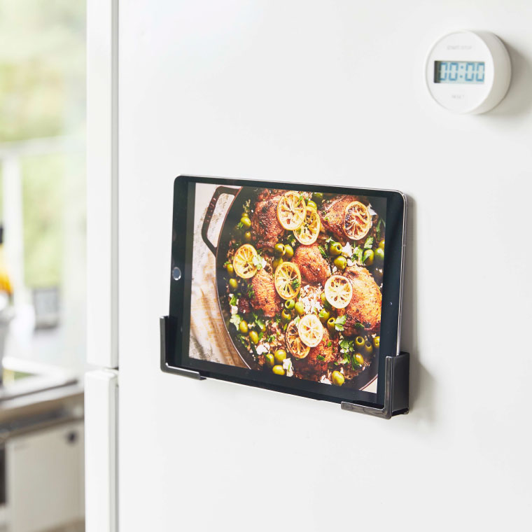 マグネットタブレットホルダー タワー 山崎実業 tower ホワイト/ブラック 4984 4985 タワーシリーズ