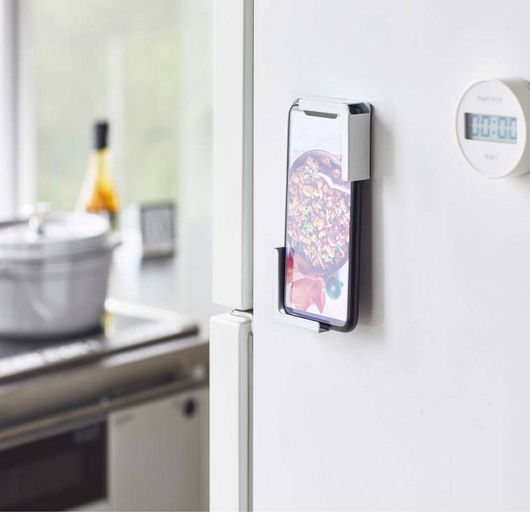 マグネットタブレットホルダー タワー 山崎実業 tower ホワイト/ブラック 4984 4985 タワーシリーズ