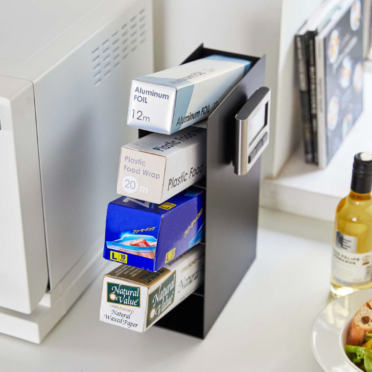 ラップスタンド４段 タワー 山崎実業 tower ホワイト/ブラック 4995 4996 タワーシリーズ