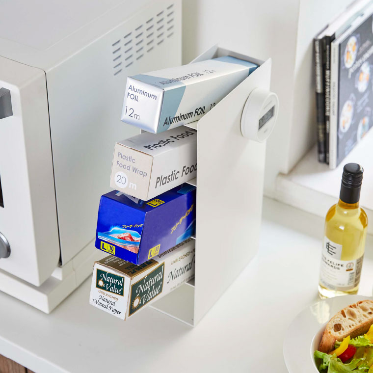 ラップスタンド４段 タワー 山崎実業 tower ホワイト/ブラック 4995 4996 タワーシリーズ