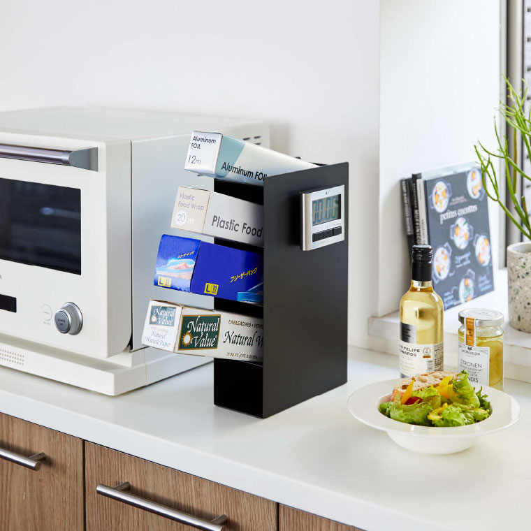 ラップスタンド４段 タワー 山崎実業 tower ホワイト/ブラック 4995 4996 タワーシリーズ