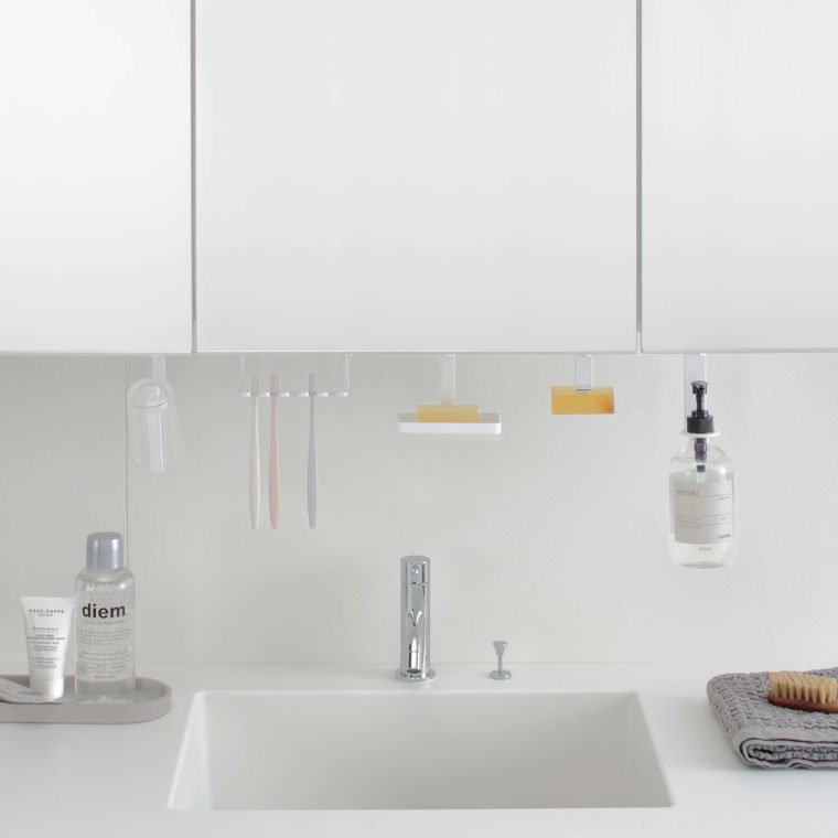 洗面戸棚下タンブラーホルダー タワー 山崎実業 tower コップスタンド ホワイト/ブラック 5002 5003タワーシリーズ