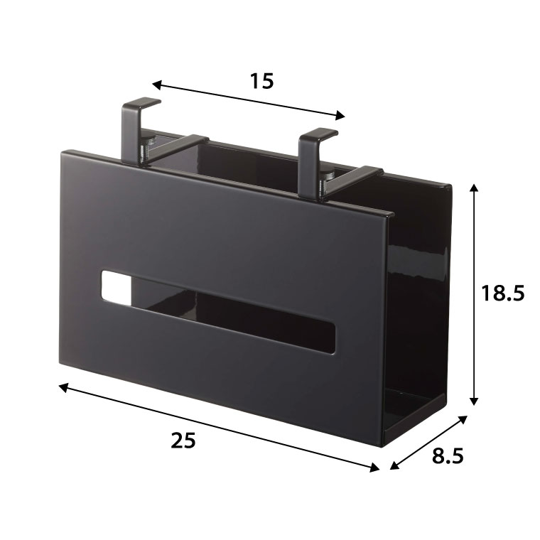 洗面戸棚下ペーパーボックスホルダー タワー 山崎実業 tower ティッシュケース ホワイト/ブラック 5010 5011 タワーシリーズ