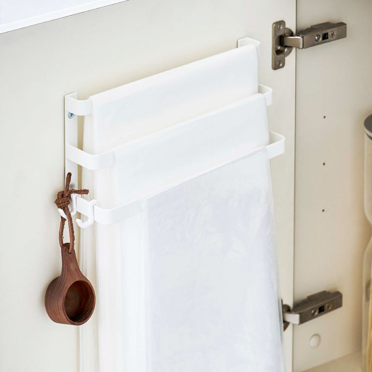 シンク扉ゴミ袋ホルダー タオルハンガー付き トスカ 山崎実業 tosca ホワイト 5030 タワーシリーズ