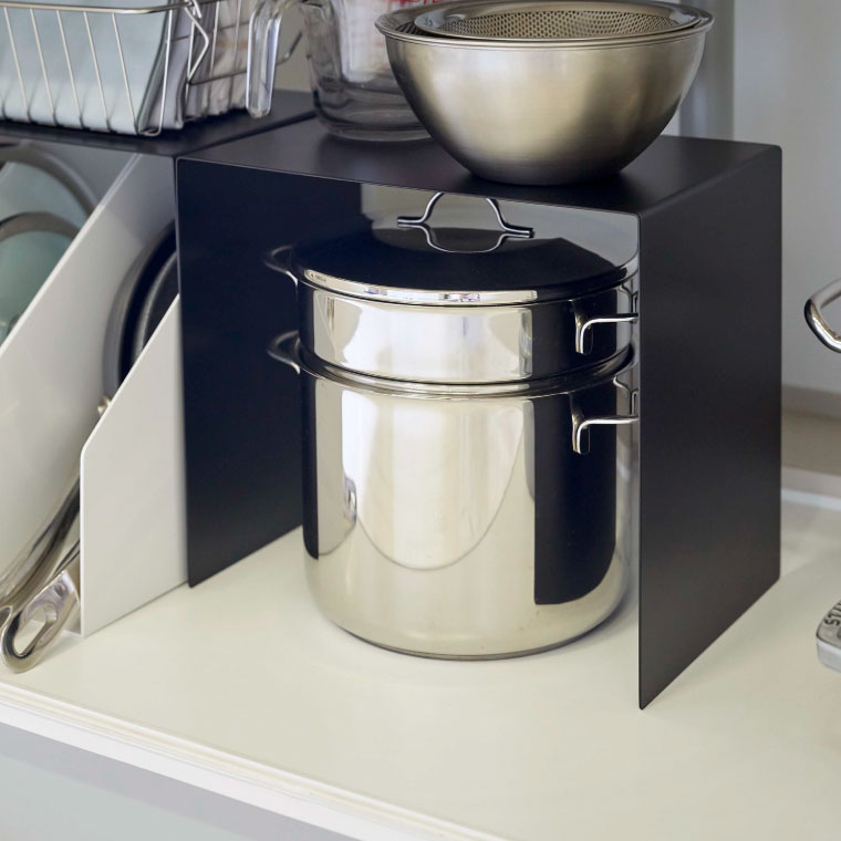 収納ボックス上ラック ２個組 タワー 山崎実業 tower コの字ラック ホワイト/ブラック 5037 5038 タワーシリーズ