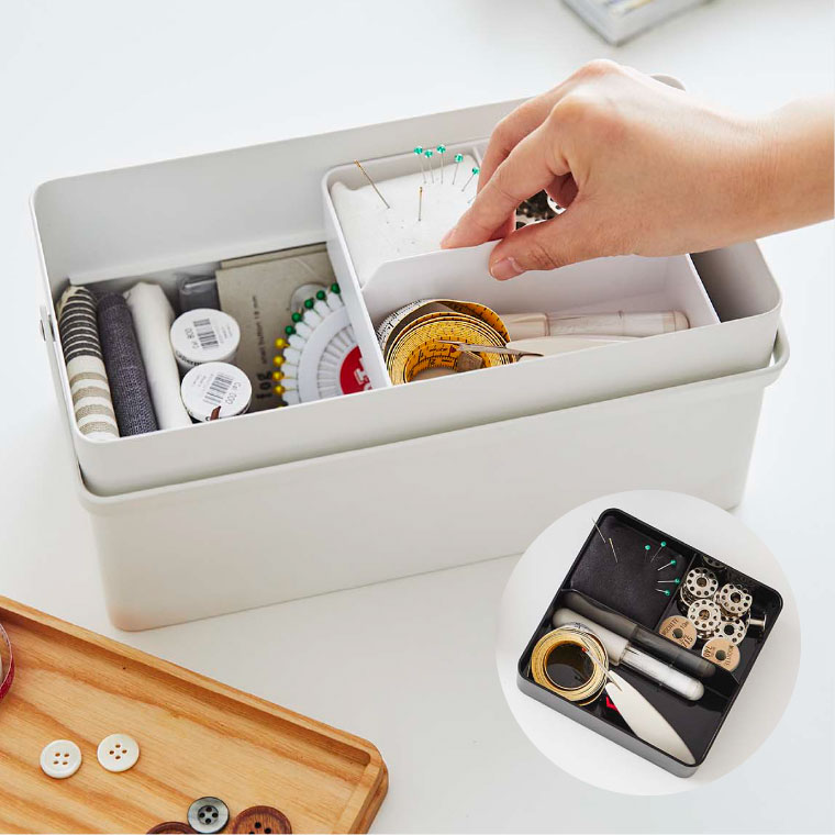 裁縫箱 タワー 山崎実業 tower ホワイト/ブラック 5060 5061 タワーシリーズ