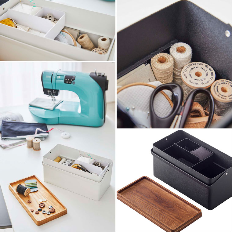 裁縫箱 タワー 山崎実業 tower ホワイト/ブラック 5060 5061 タワーシリーズ