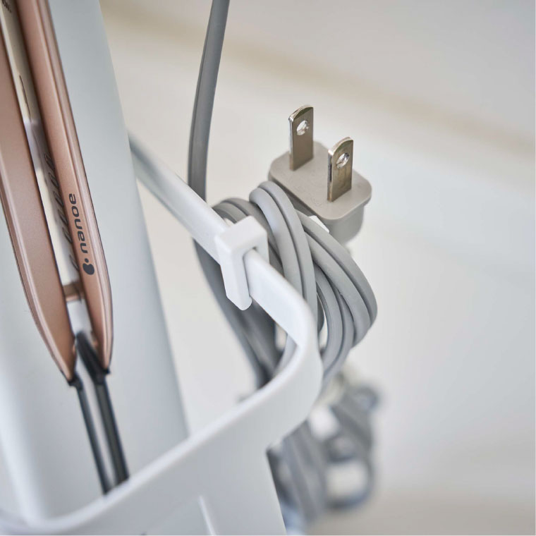 耐熱トレー付き ヘアーアイロンスタンド タワー 山崎実業 tower ホワイト/ブラック 5062 5063 タワーシリーズ