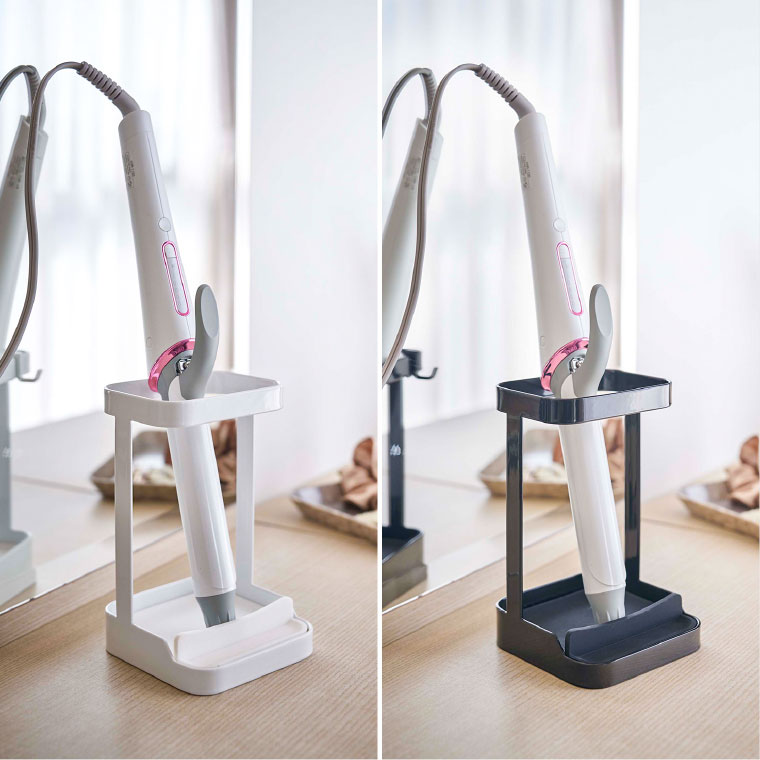 耐熱トレー付き ヘアーアイロンスタンド タワー 山崎実業 tower ホワイト/ブラック 5062 5063 タワーシリーズ