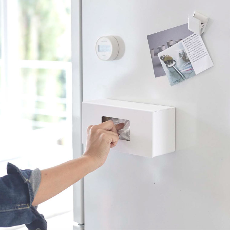 前から開くマグネットボックスホルダー Ｓ タワー 山崎実業 tower ホワイト/ブラック 5064 5065 タワーシリーズ