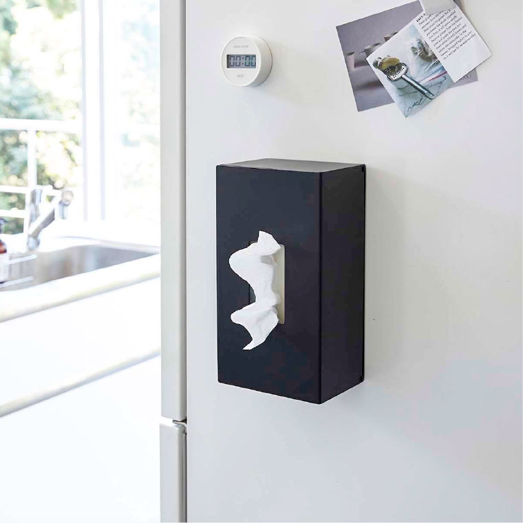 前から開くマグネットボックスホルダー Ｌ タワー 山崎実業 tower ホワイト/ブラック 5066 5067 タワーシリーズ