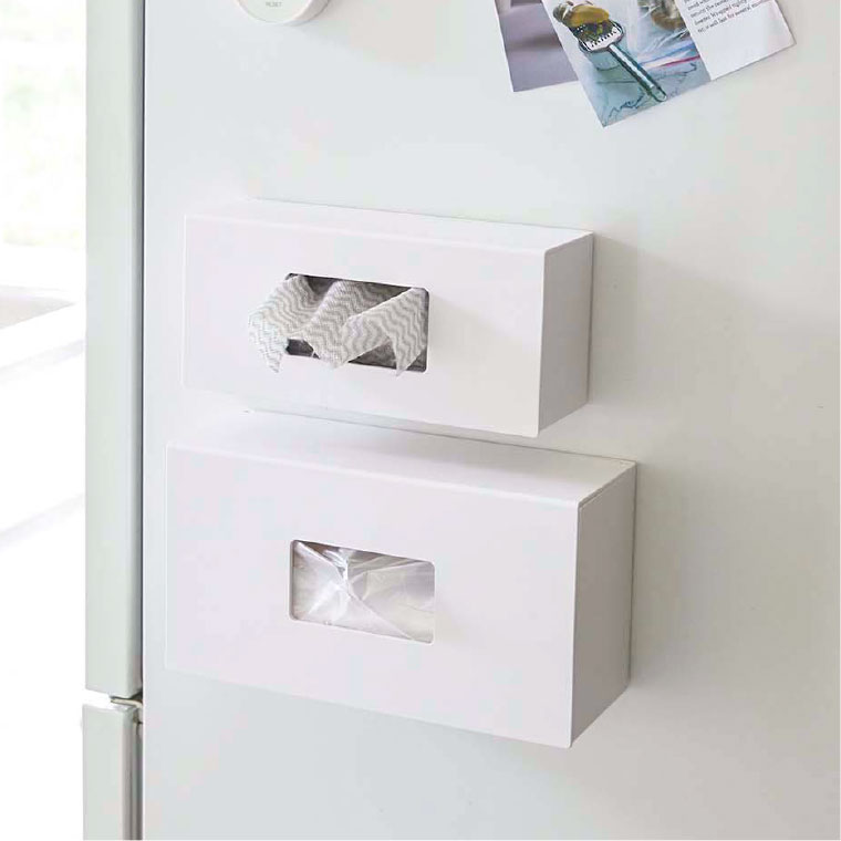 前から開くマグネットボックスホルダー Ｌ タワー 山崎実業 tower ホワイト/ブラック 5066 5067 タワーシリーズ