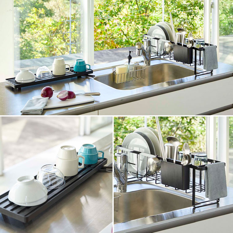 スリムツーウェイ水切りワイヤーバスケット タワー 山崎実業 tower 水切りラック ホワイト/ブラック 5068 5069 タワーシリーズ