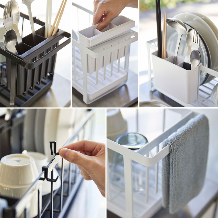 スリムツーウェイ水切りワイヤーバスケット タワー 山崎実業 tower 水切りラック ホワイト/ブラック 5068 5069 タワーシリーズ