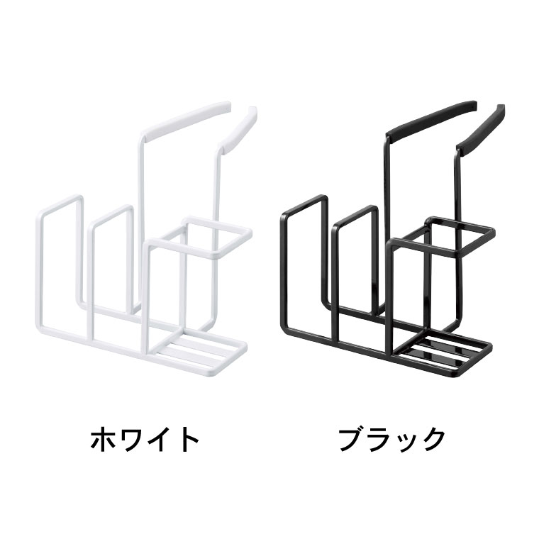蛇口にかけるスポンジ＆ブラシホルダー タワー 山崎実業 tower スポンジホルダー ホワイト/ブラック 5080 5081 タワーシリーズ