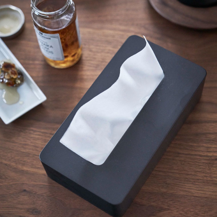 コンパクトティッシュケース タワー 山崎実業 tower ホワイト/ブラック 5092 5093 タワーシリーズ