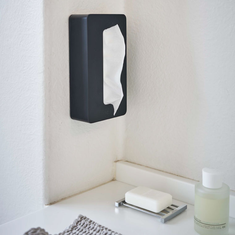 コンパクトティッシュケース タワー 山崎実業 tower ホワイト/ブラック 5092 5093 タワーシリーズ