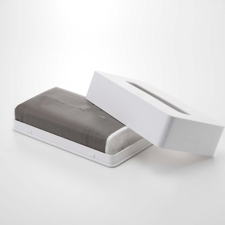 コンパクトティッシュケース タワー 山崎実業 tower ホワイト/ブラック 5092 5093 タワーシリーズ