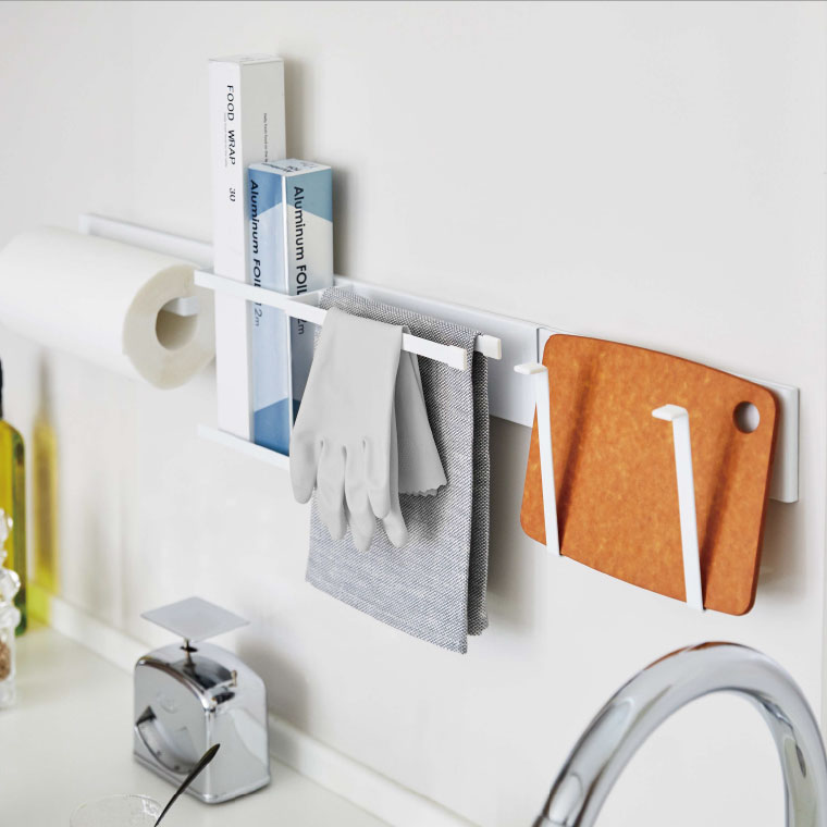 マグネットキッチンウォールバー ワイド タワー 山崎実業 tower ホワイト/ブラック 5104 5105 タワーシリーズ