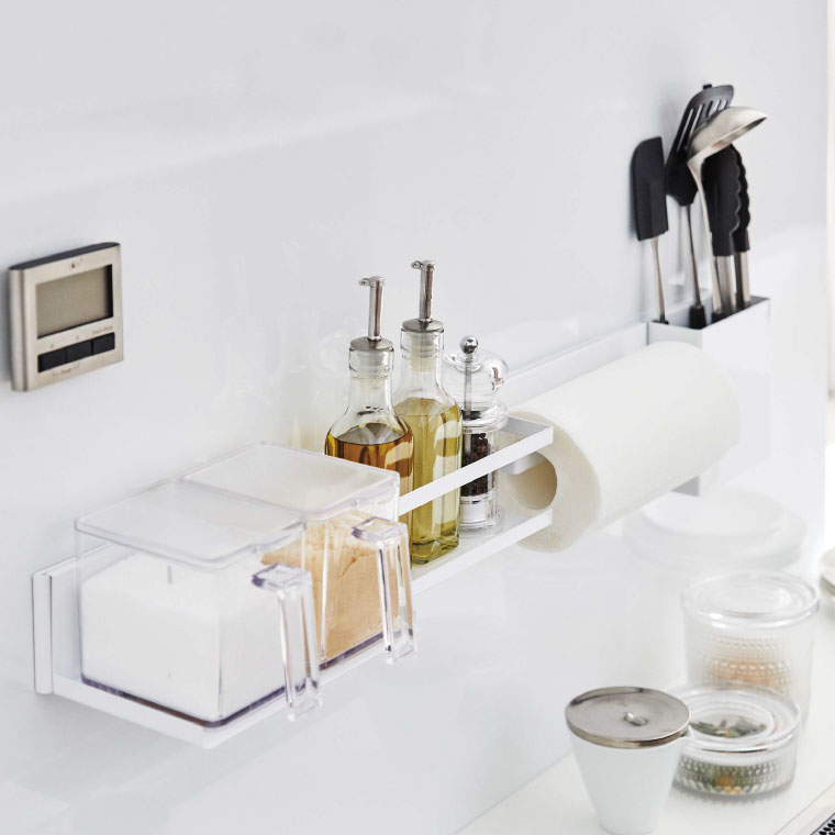 マグネットキッチンウォールバー ワイド タワー 山崎実業 tower ホワイト/ブラック 5104 5105 タワーシリーズ