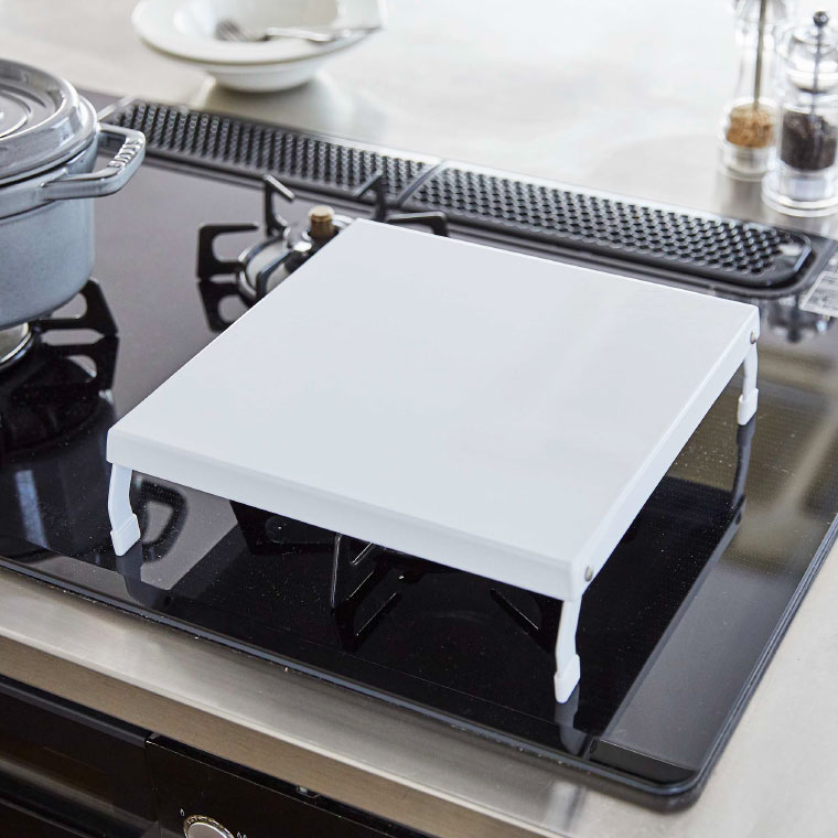 折り畳みガスコンロカバー タワー 山崎実業 tower ホワイト/ブラック 5109 5110 タワーシリーズ