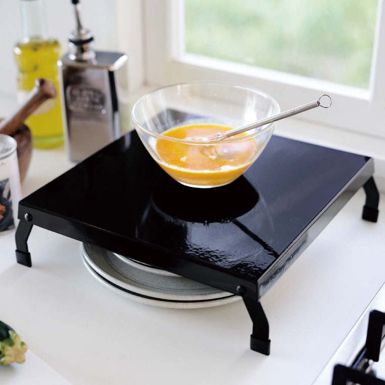 折り畳みガスコンロカバー タワー 山崎実業 tower ホワイト/ブラック 5109 5110 タワーシリーズ