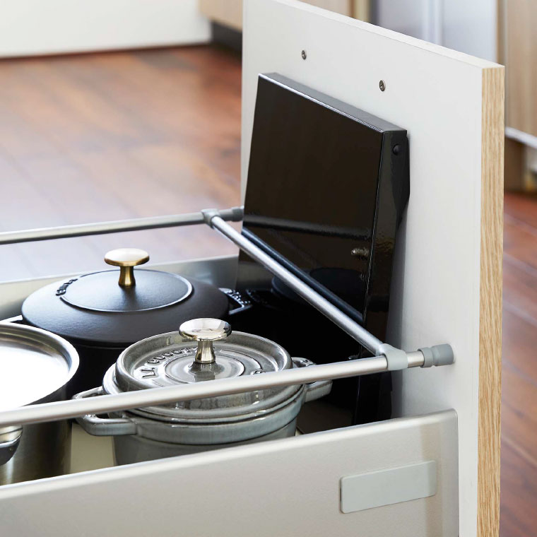 折り畳みガスコンロカバー タワー 山崎実業 tower ホワイト/ブラック 5109 5110 タワーシリーズ