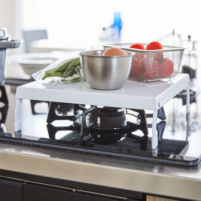 折り畳みガスコンロカバー タワー 山崎実業 tower ホワイト/ブラック 5109 5110 タワーシリーズ