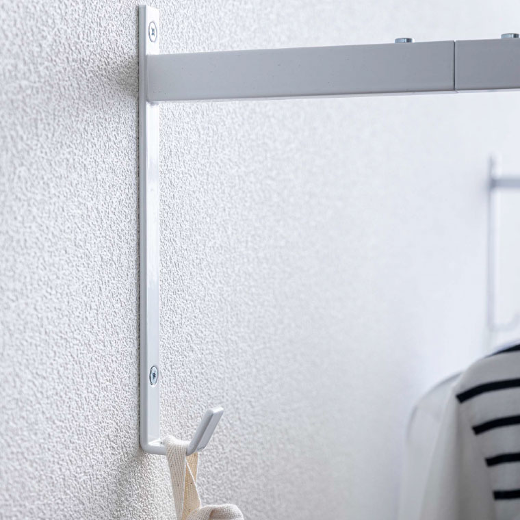 伸縮浴室扉前物干しハンガー タワー 山崎実業 tower ホワイト/ブラック 5111 5112 タワーシリーズ