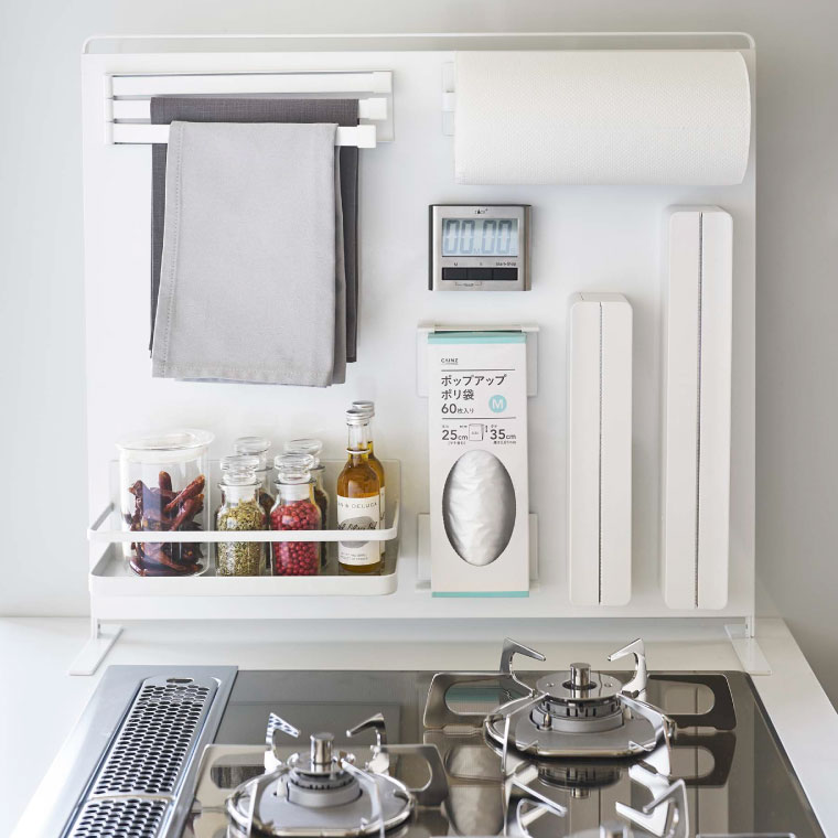 キッチン自立式スチールパネル 縦型 タワー 山崎実業 tower ホワイト/ブラック 5124 5125 タワーシリーズ