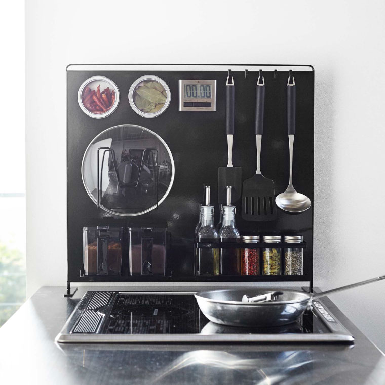 キッチン自立式スチールパネル 縦型 タワー 山崎実業 tower ホワイト/ブラック 5124 5125 タワーシリーズ