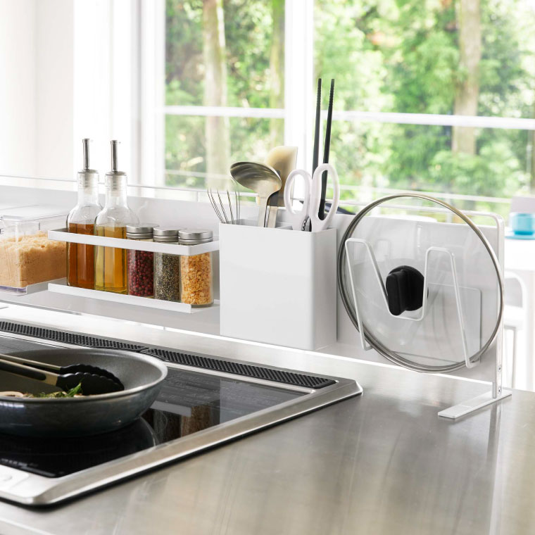 キッチン自立式スチールパネル 横型 タワー 山崎実業 tower ホワイト/ブラック 5126 5127 タワーシリーズ