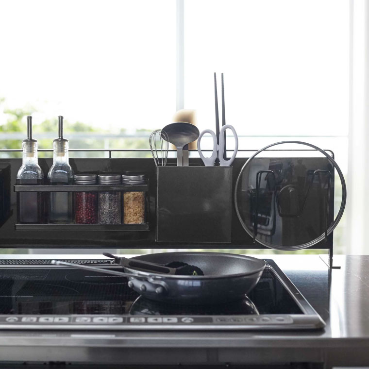 キッチン自立式スチールパネル 横型 タワー 山崎実業 tower ホワイト/ブラック 5126 5127 タワーシリーズ