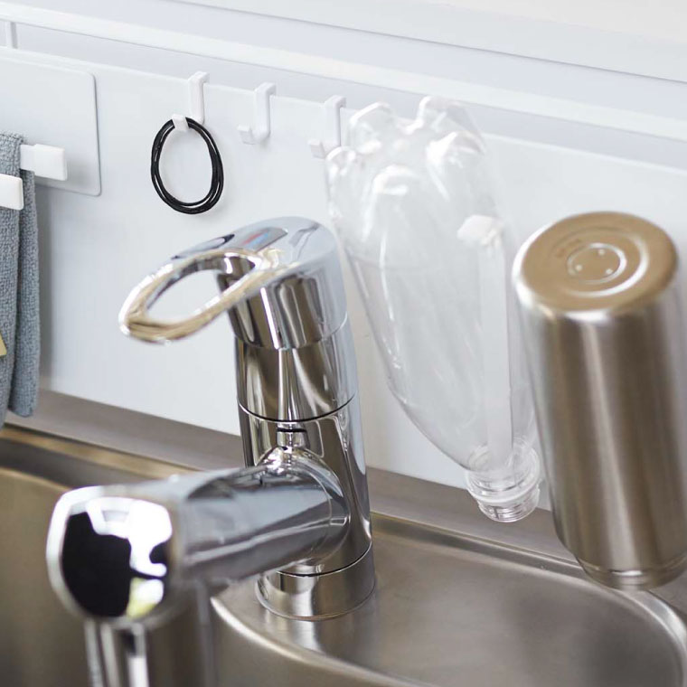 キッチン自立式スチールパネル 横型 タワー 山崎実業 tower ホワイト/ブラック 5126 5127 タワーシリーズ