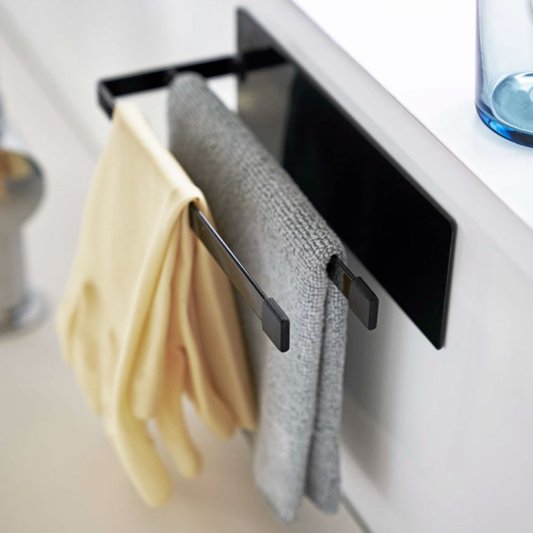 マグネット布巾ハンガー スリム タワー 山崎実業 tower ホワイト/ブラック 5142 5143 タワーシリーズ