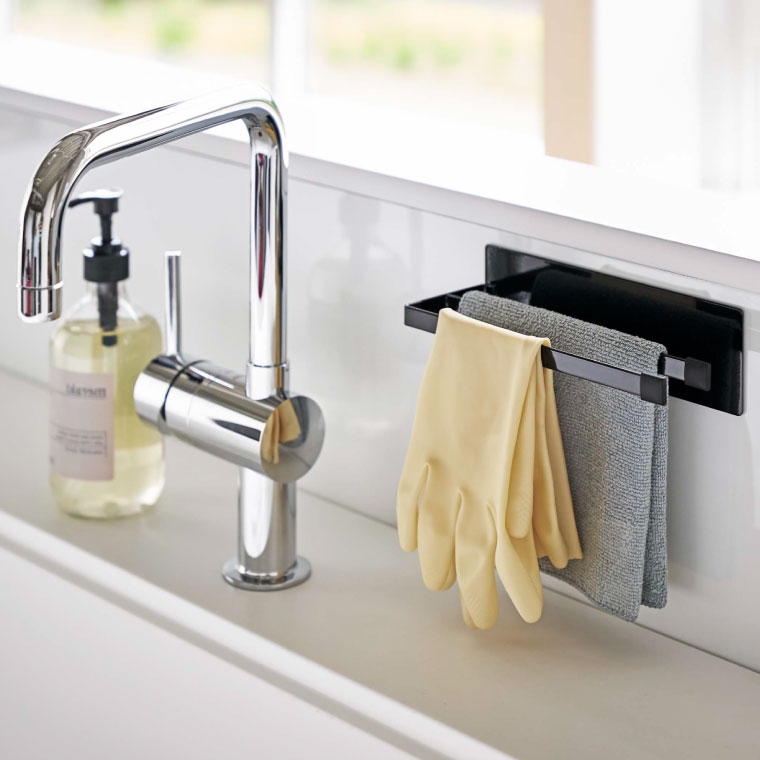 マグネット布巾ハンガー スリム タワー 山崎実業 tower ホワイト/ブラック 5142 5143 タワーシリーズ