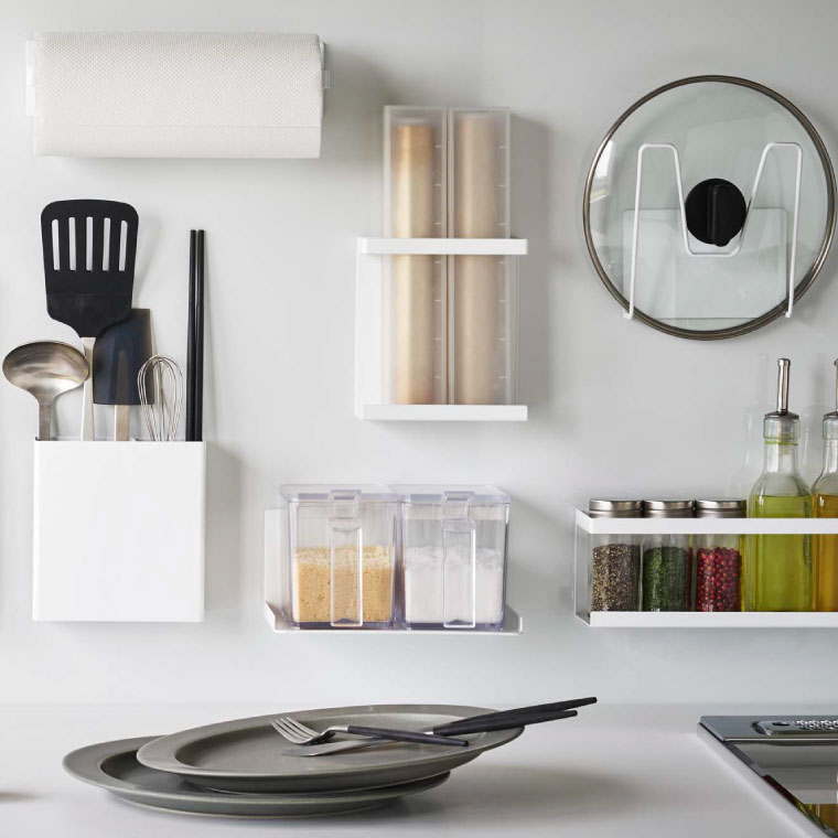 マグネットラップホルダー スリム タワー 山崎実業 tower ホワイト/ブラック 5144 5145 タワーシリーズ