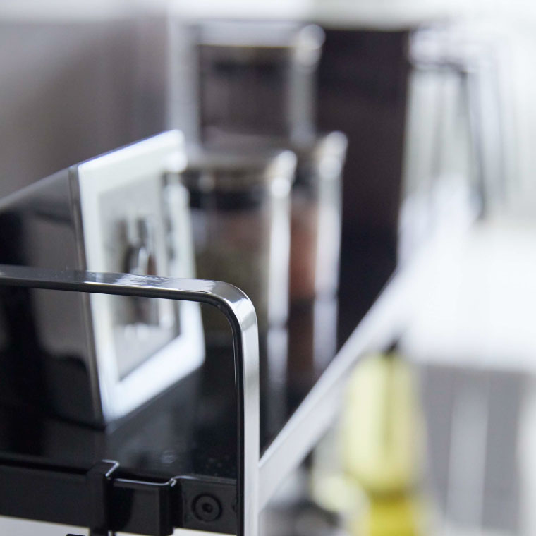 コンロ横ラック２段 タワー 山崎実業 tower ホワイト/ブラック 5150 5151 タワーシリーズ