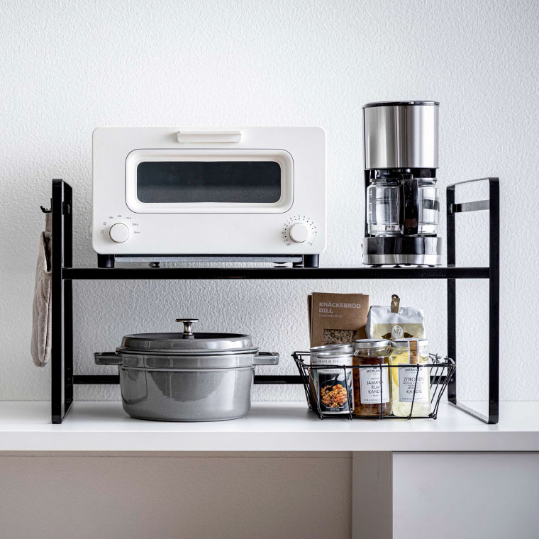 トースターラック ワイド タワー 山崎実業 tower ホワイト/ブラック 5162 5163 タワーシリーズ