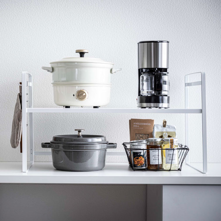 トースターラック ワイド タワー 山崎実業 tower ホワイト/ブラック 5162 5163 タワーシリーズ