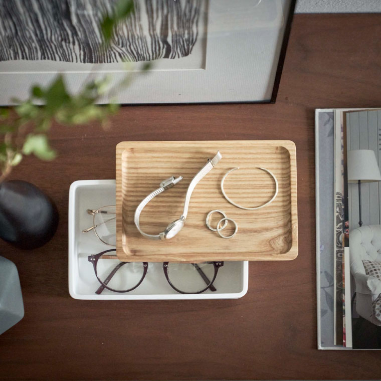 サングラス＆アクセサリー収納ケース リン 山崎実業 RIN ブラウン/ナチュラル 5166 5167 タワーシリーズ