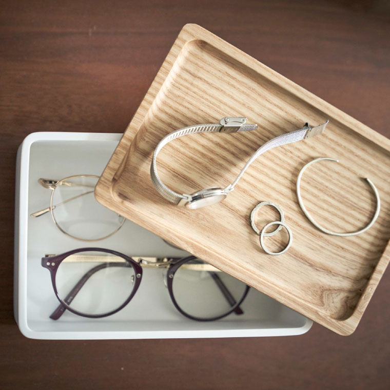 サングラス＆アクセサリー収納ケース リン 山崎実業 RIN ブラウン/ナチュラル 5166 5167 タワーシリーズ