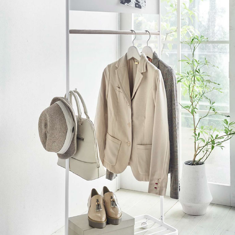 キッズパネル付きハンガーラック タワー 山崎実業 tower ホワイト/ブラック 5175 5176 タワーシリーズ